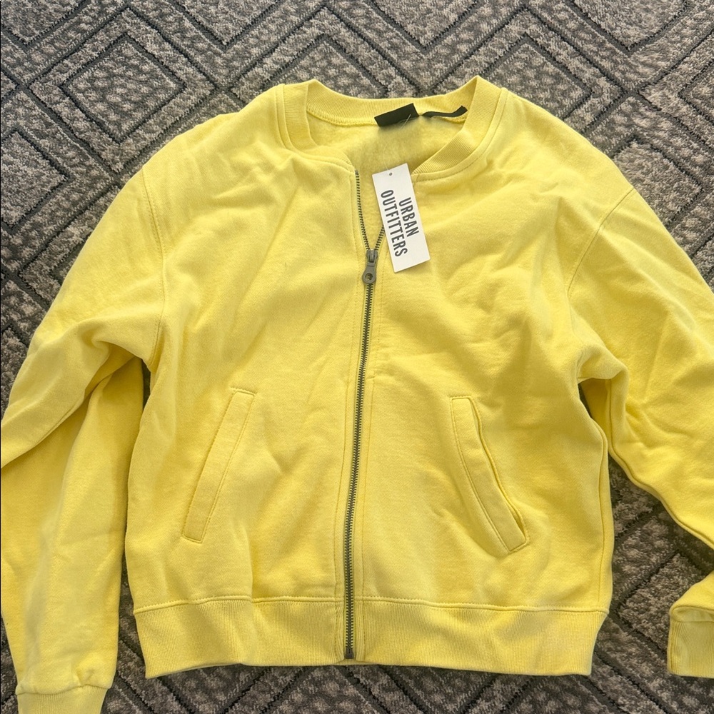 Urban Outfitters Sunny Yellow Zip-Up Sweater